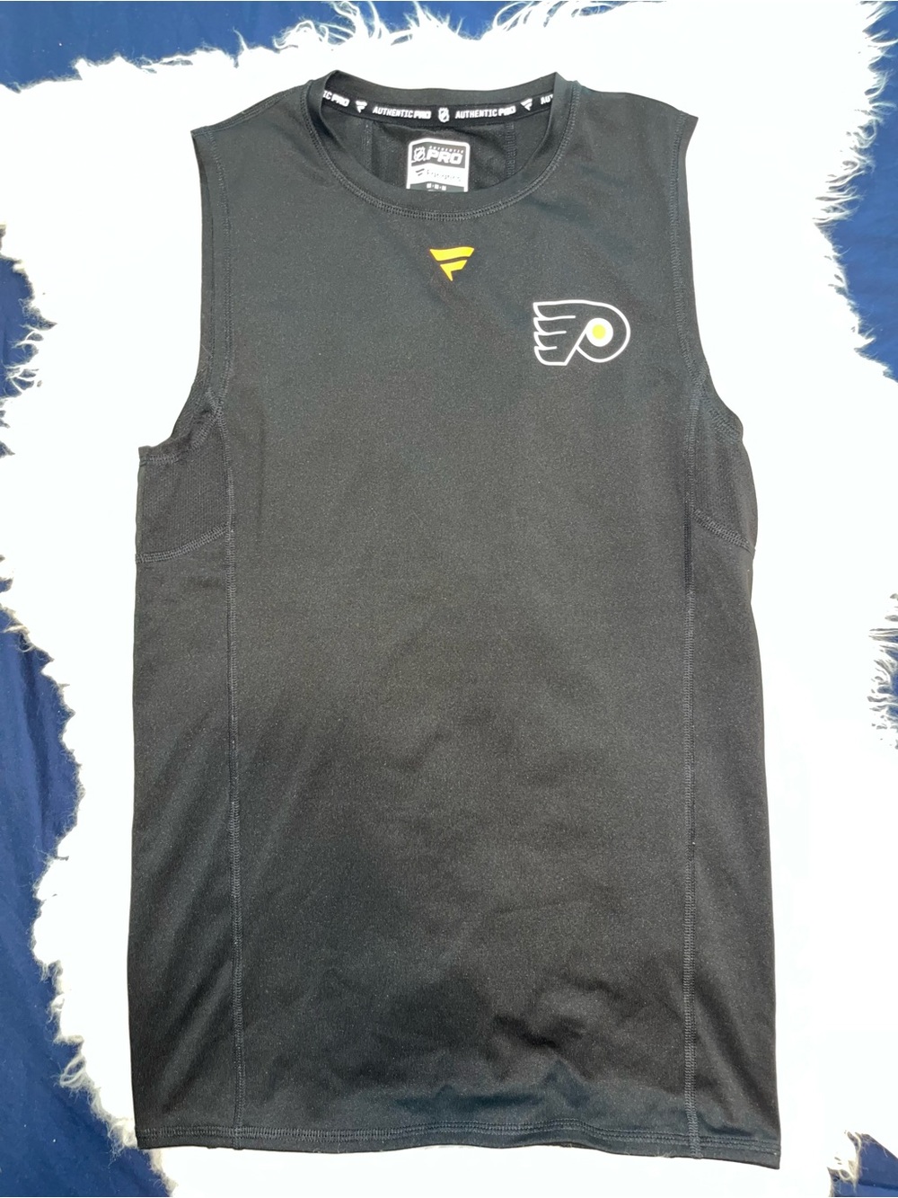 Fanatics Black Sleeveless Tank Top with Yellow Logo